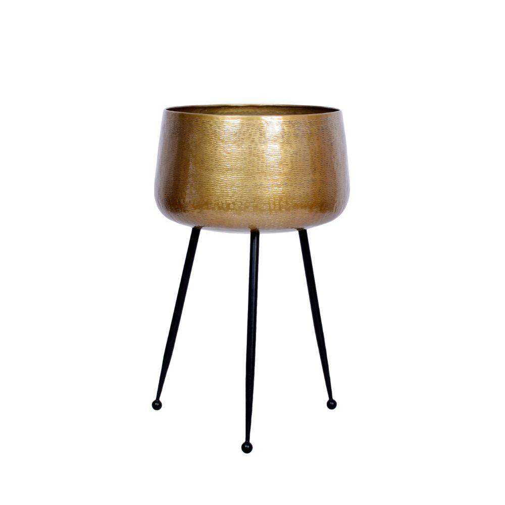 Sara - Brass Planter With Black Legs