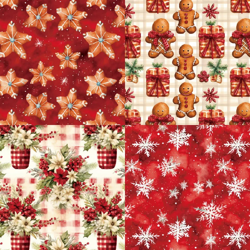 KLJUYP 24 sheets 6"X6" Christmas Biscuits Paper Scrapbook paper Scrapbooking patterned paper pack DIY craft Background paper