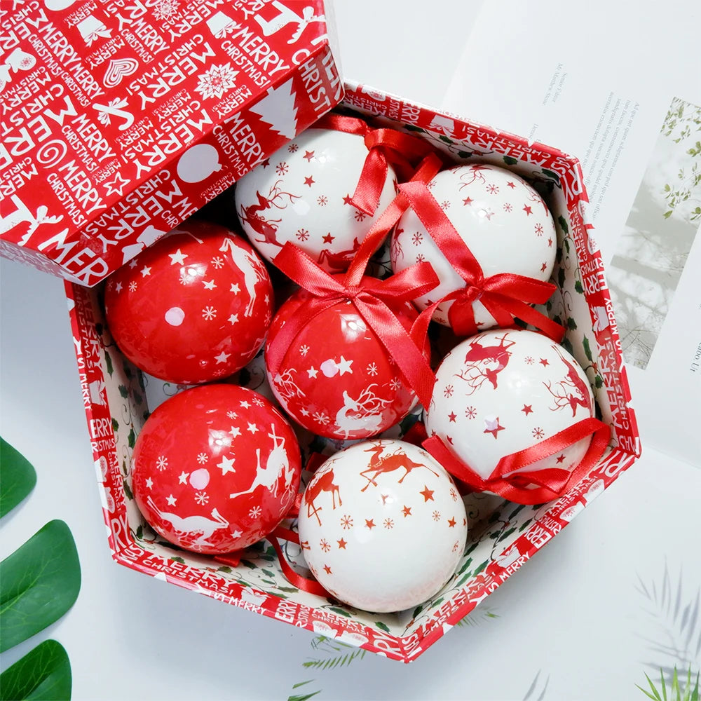 8cm Christmas Tree Balls Set Foam Ball Sphere Decoration Home House Party Bauble Pendants Ornaments New Year Navidad Decor Gift