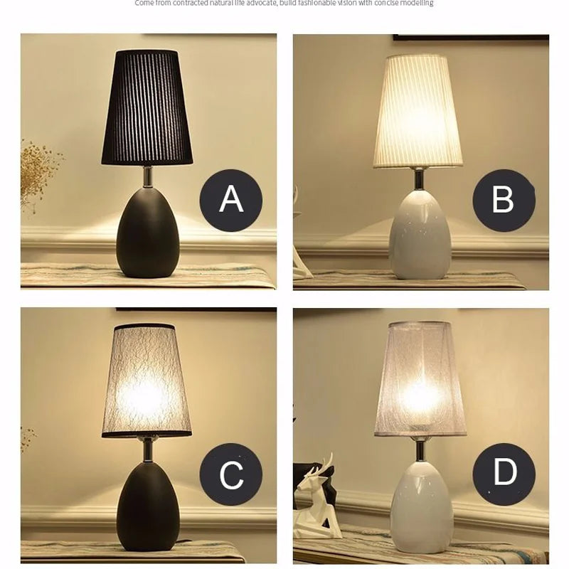 Black and White Living Room Coffee Table Night Lamp – Korean Design, Nordic Decor, Bedroom Bedside Lamps, Indoor Lighting