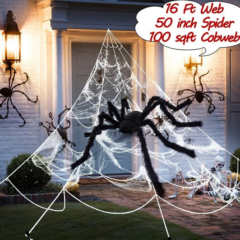 Black Scary Giant Spider | Halloween Decoration Props For Outdoor | Huge Spider For Halloween | DIY Giant Spider Yard Decoration for Halloween