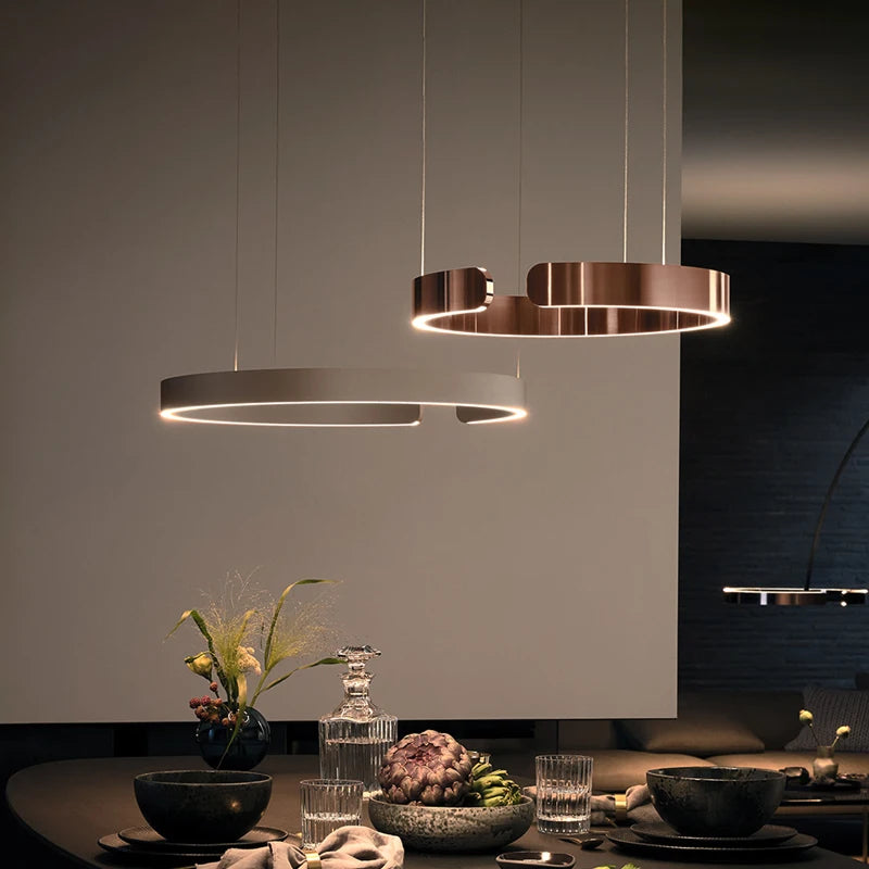 Nordic Modern Ceiling Light – Simple Ring LED Pendant Chandelier for Living Room, Dining Room, Bedroom, Kitchen