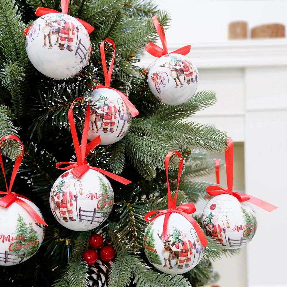 8cm Christmas Tree Balls Set Foam Ball Sphere Decoration Home House Party Bauble Pendants Ornaments New Year Navidad Decor Gift