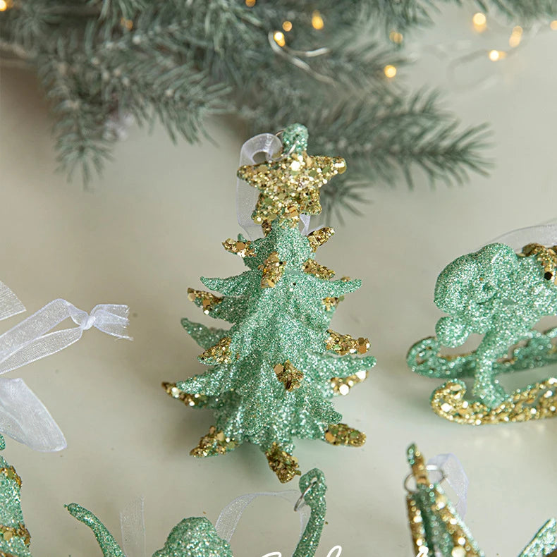 Christmas Pendant Butterfly Snowfake Hanging Pendant Xmas Tree Decor Christmas Tree Pendants Party Props Articulos Para Navidad