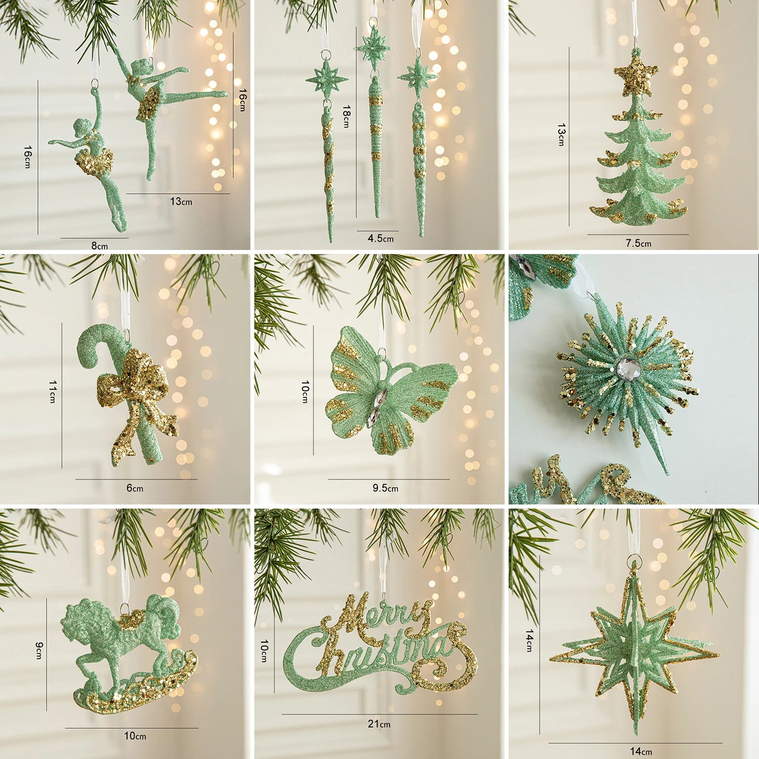 Christmas Pendant Butterfly Snowfake Hanging Pendant Xmas Tree Decor Christmas Tree Pendants Party Props Articulos Para Navidad