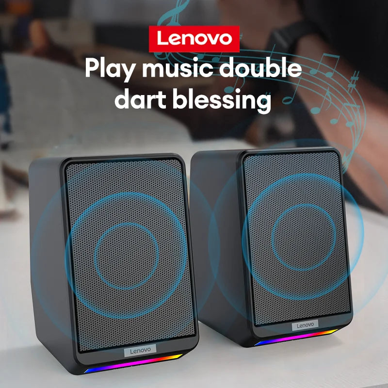 Choice Original Lenovo TS38 Wired Desktop Speakers – 3.5mm USB Sound Bar, Loudspeakers, Music Stereo Surround for Computer