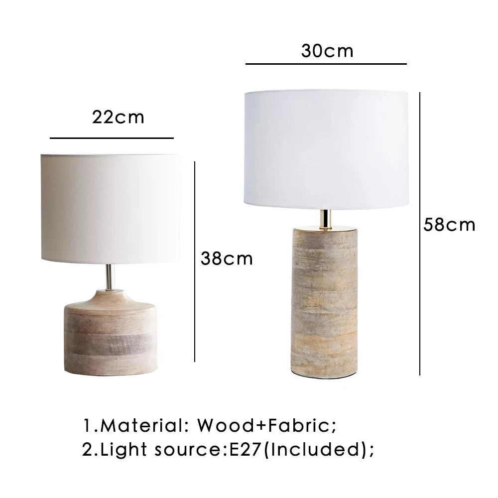 Nordic Designer Wooden Table Lamp - Korean Minimalism LED Art Lamp for Bedroom, Hotel, and Bedside Decor