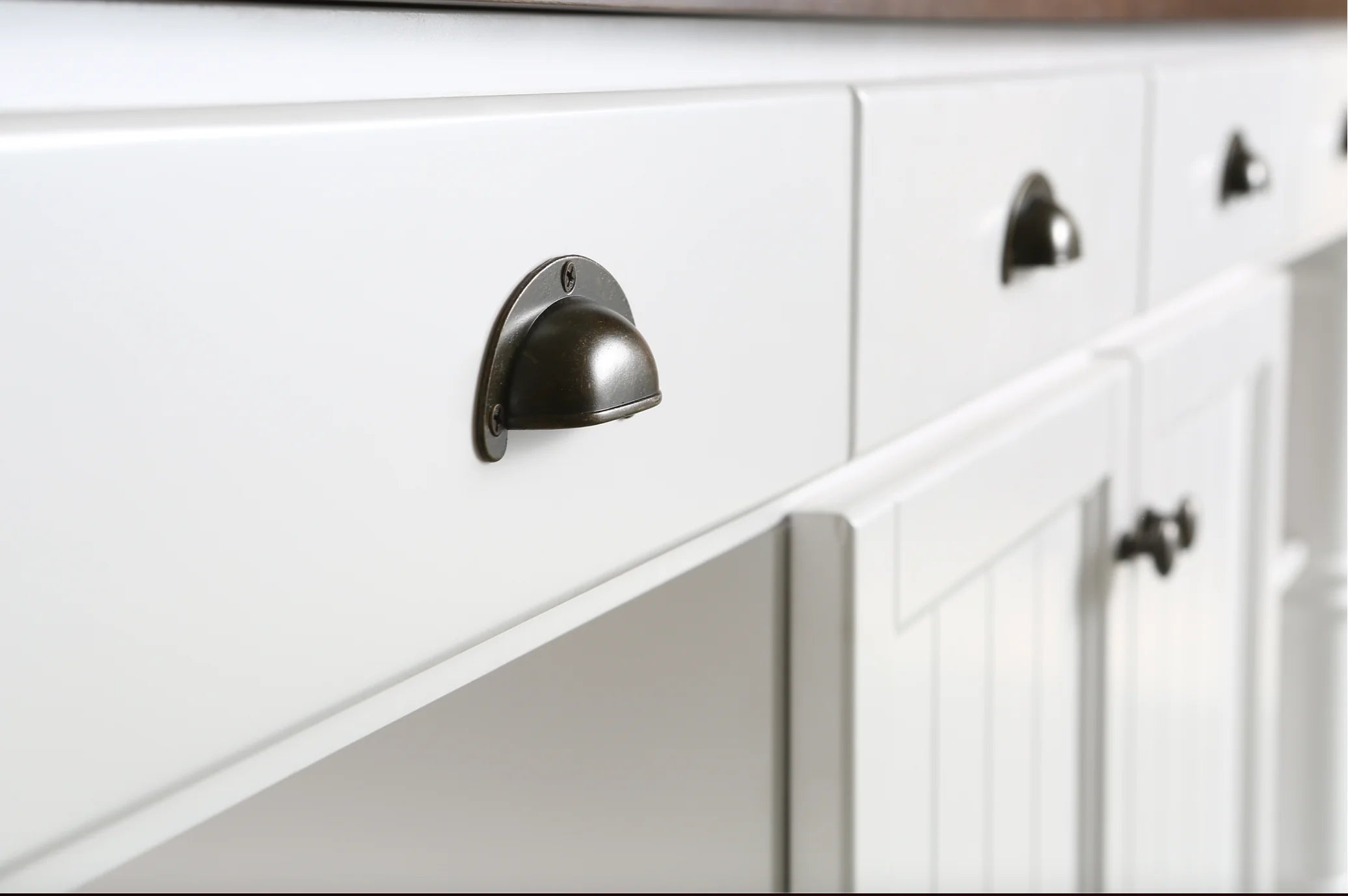 Monterey 80" Kitchen Island - White Quartz Countertop- White