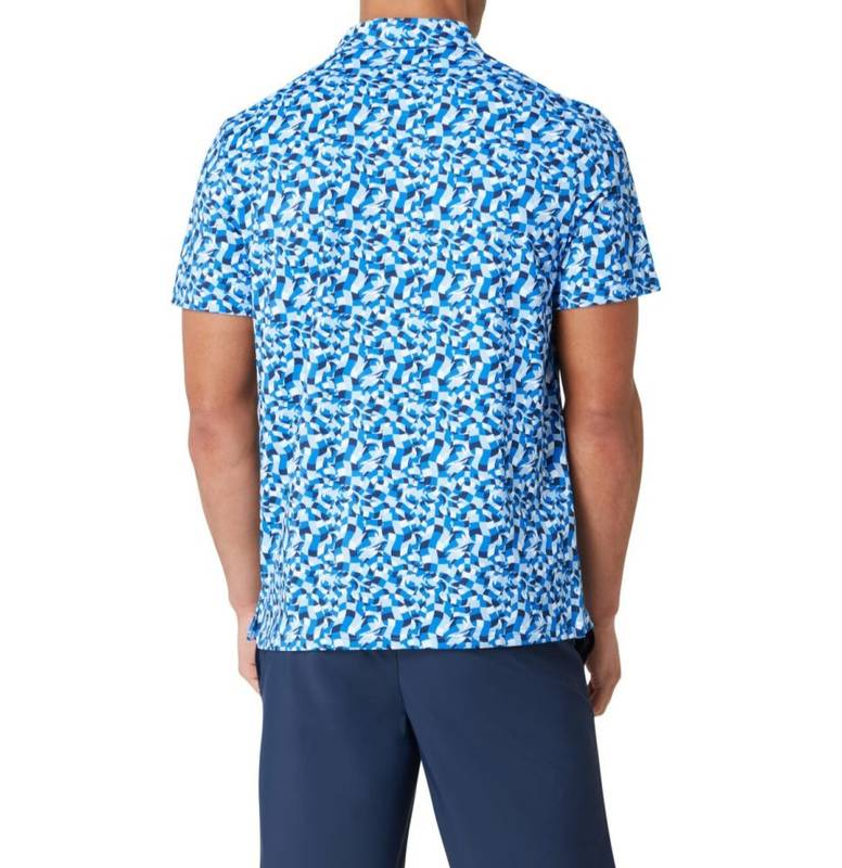 **Underwater Mosaic Print Short Sleeve Polo
