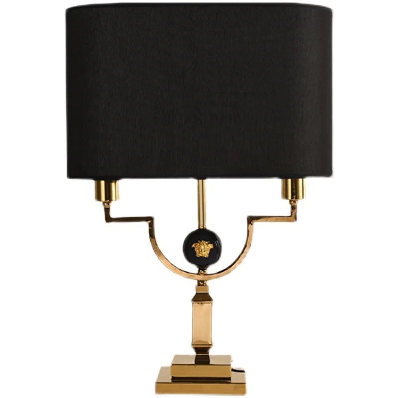 American Antique Table Lamp – Gold Metal, Decorative Desk Light for Living Room, Bedside, Bedroom Home Décor, Stand Lamp