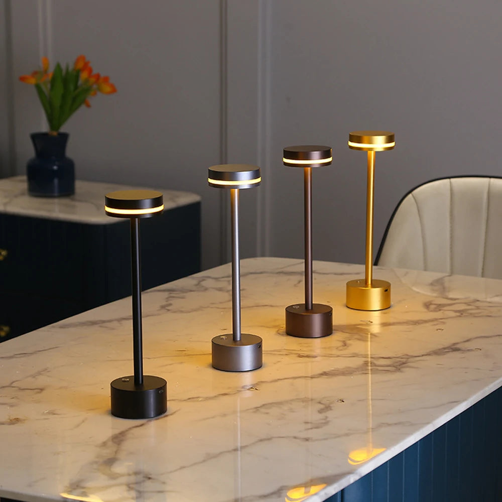 Rechargeable LED Table Lamp with Touch Switch - USB-C Charging Desk Lamp for Bedroom and Restaurant