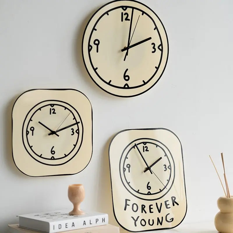 Modern Minimalist  Acrylic Clock Wall Decoration Living Room Bedroom Silent Wall Clock Desktop Ornaments Home Decoration Items