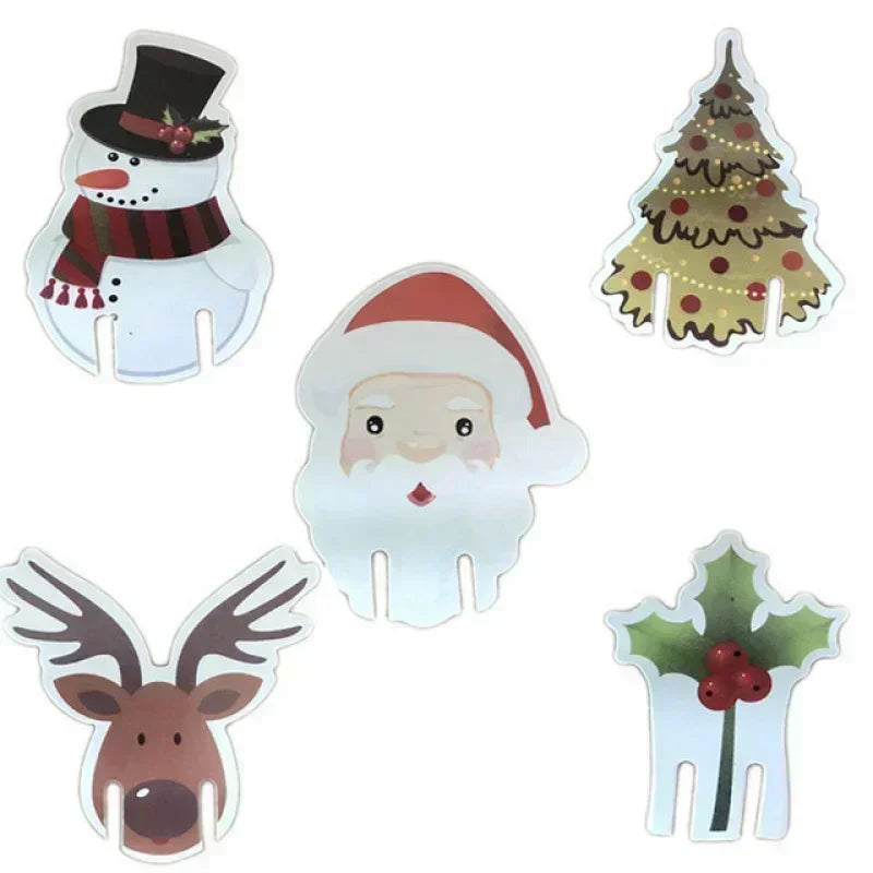 10/20/30PCS Christmas Cup Card Santa Hat Wine Glass Decor Ornaments Navidad Noel New Year Gift Christmas Decorations