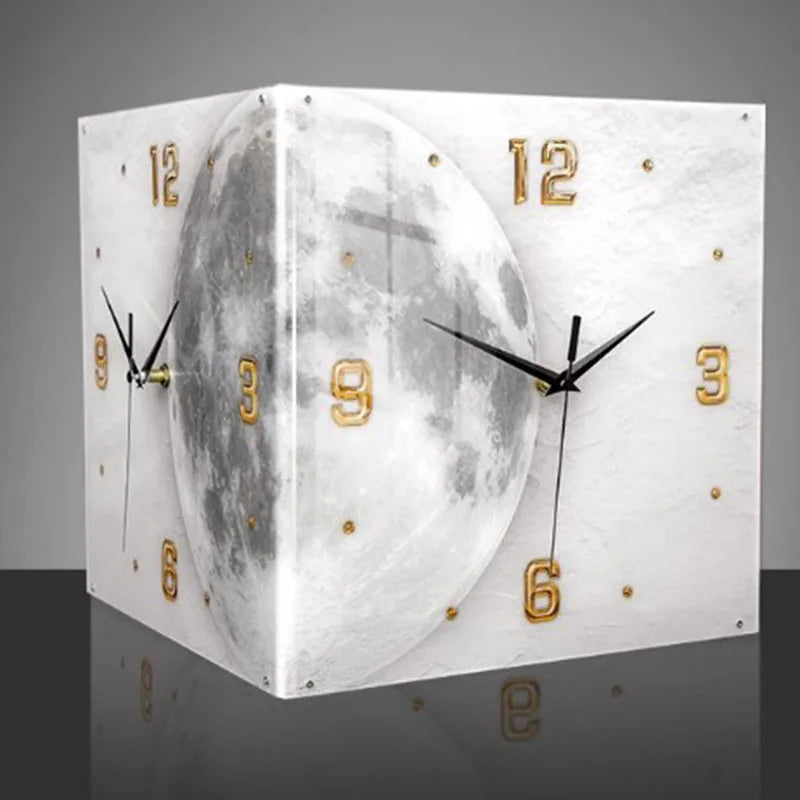 Dual Digital Acrylic Wall Clock – Nordic Unique Design, Minimalist Modern Wall Watch for Living Room Furniture