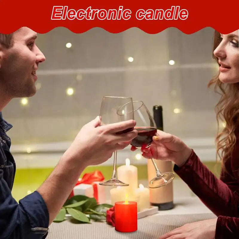 Moving Wick Candles Red Flickering Flameless Pillar Candles Fake Candles LED Candles Table Decoration For Home Party Christmas