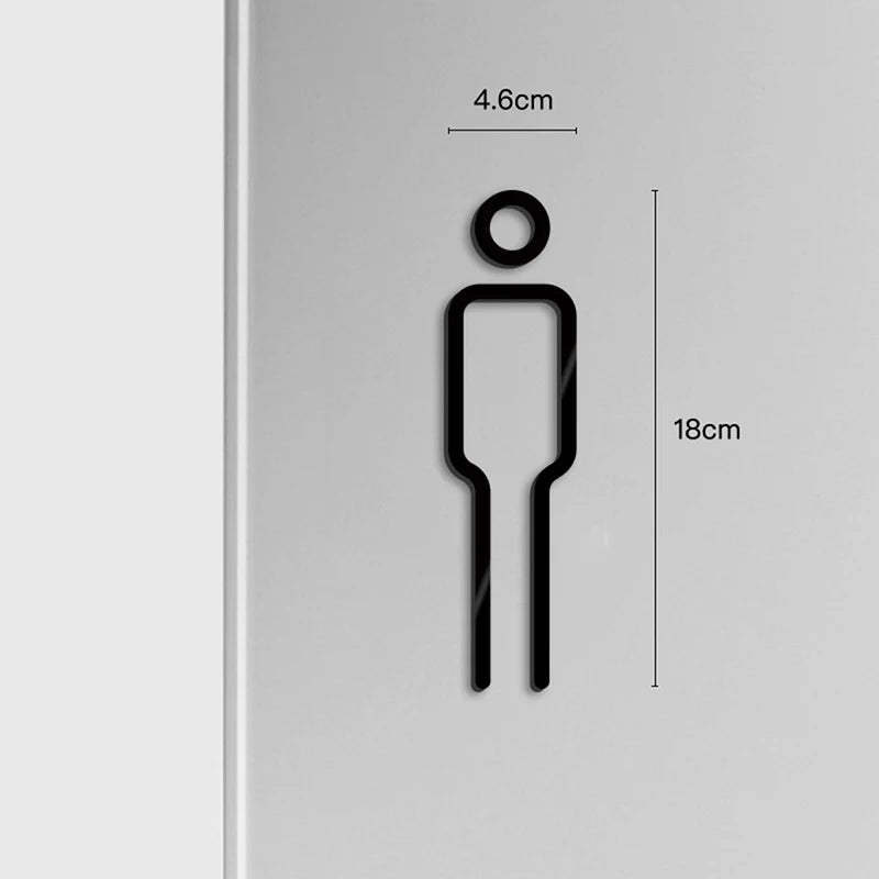 Black & Gold Color Toilet Sign Plate – Brass Washroom Door Wall Label, WC Holder Signage Board