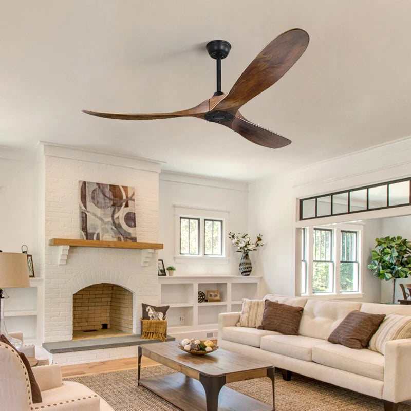 Industrial Vintage Ceiling Fan with Light – DC Motor, 6 Speeds, Remote Control, Decorative Blower, Retro Fan