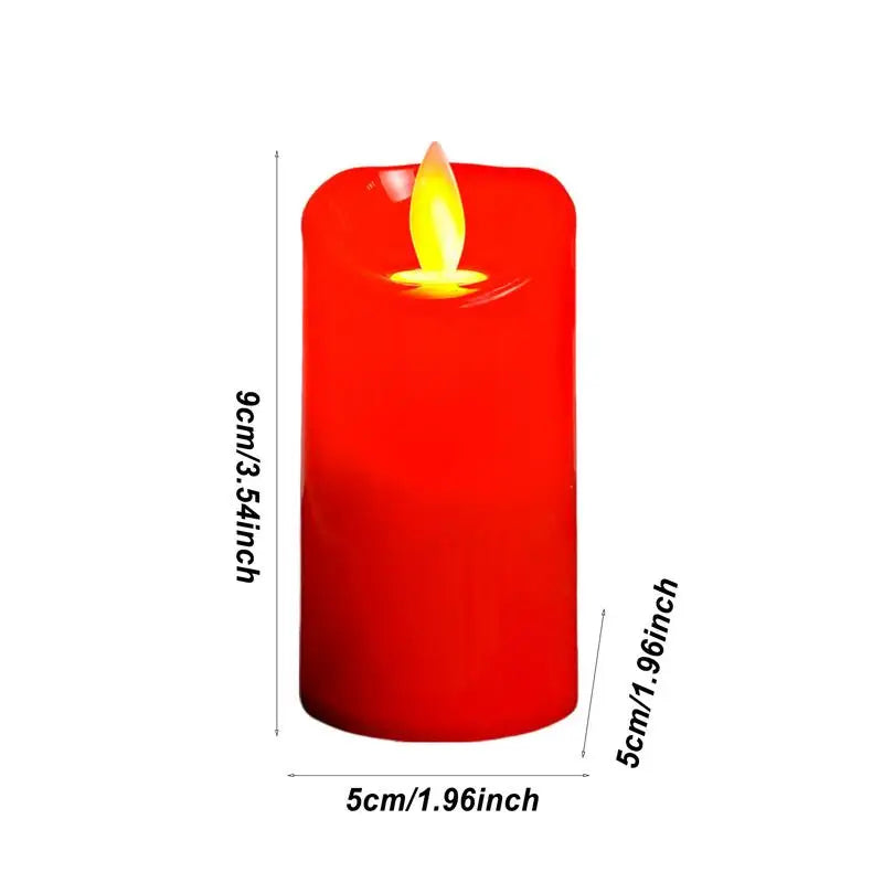 Moving Wick Candles Red Flickering Flameless Pillar Candles Fake Candles LED Candles Table Decoration For Home Party Christmas