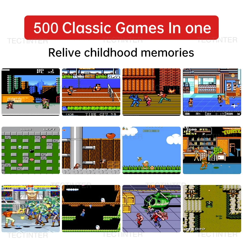 Portable Retro Mini Video Game Console - 8-Bit Handheld Game Player with 500 Built-in Games, AV Out