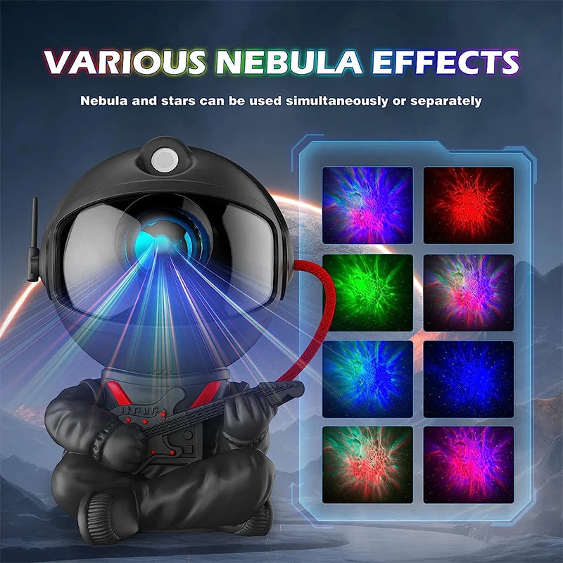 Galaxy Star Projector LED Night Light - Astronaut Design for Bedroom & Home Decor