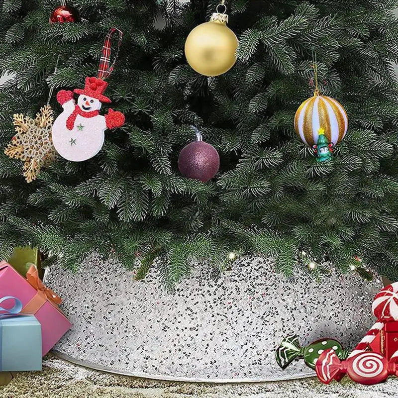 Decorative Sequin Christmas Skirt Collar Christmas Decor Suitable For Shopping Mall Garden Living Room Offices Hotel Classroom