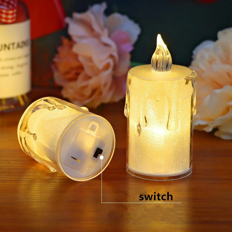 Flameless LED Candle Wishing Tea Light Warm White Flameless Candle Halloween Christmas Wedding Marriage Decor 4size Candle Light