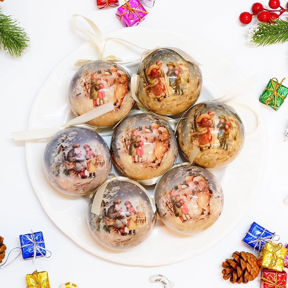 8cm Christmas Tree Balls Set Foam Ball Sphere Decoration Home House Party Bauble Pendants Ornaments New Year Navidad Decor Gift
