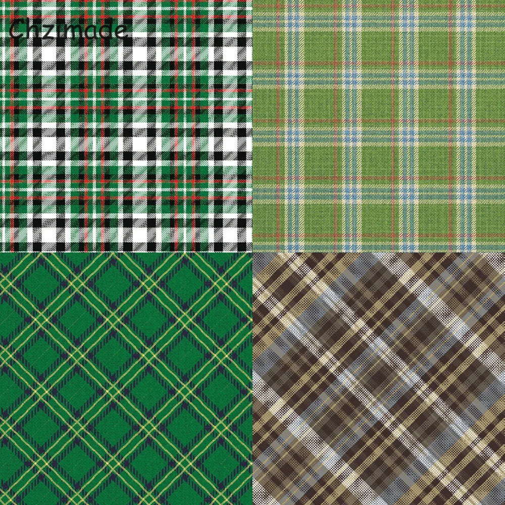 Chzimade 12 Sheets Christmas Gingham Scrapbook Paper Journal Planner Paper Pad Card Backgrounds Card DIY Art Craft Decoration