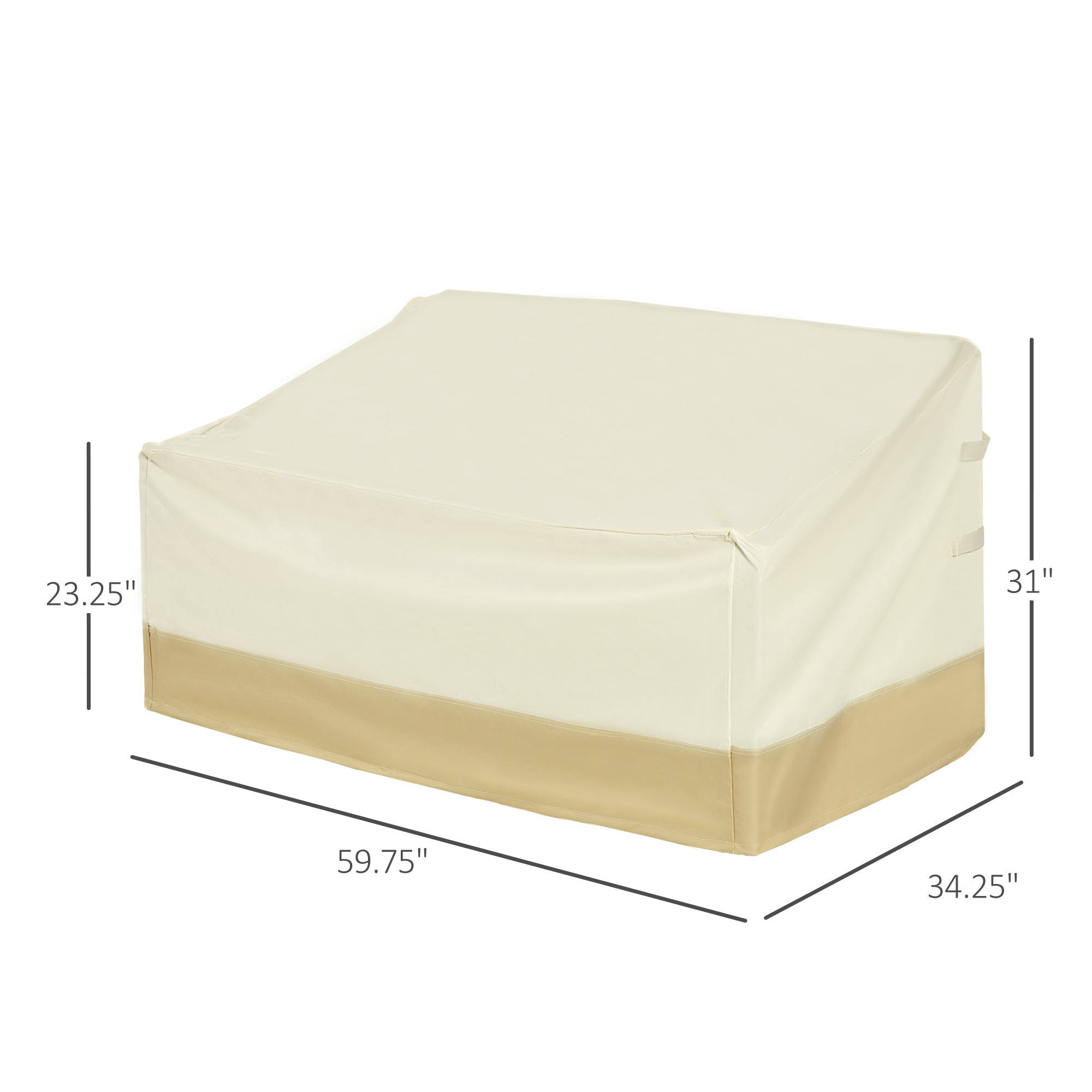 Outsunny Waterproof 3-Seat Sofa Bench Cover Outdoor Rattan Wicker Furniture Rain Dust Protector Beige Coffee Medium - 2-seat Sofa