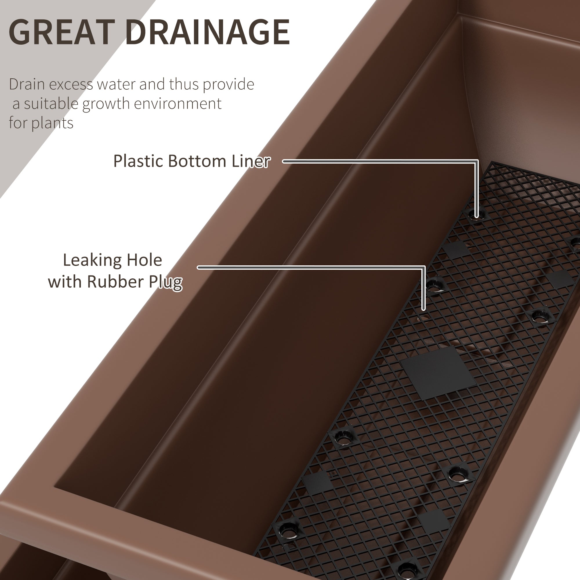 Outsunny 5-Tier Elevated Garden Bed Outdoor 5 Planter Boxes, Plant Stand, Drainage Holes, in Brown