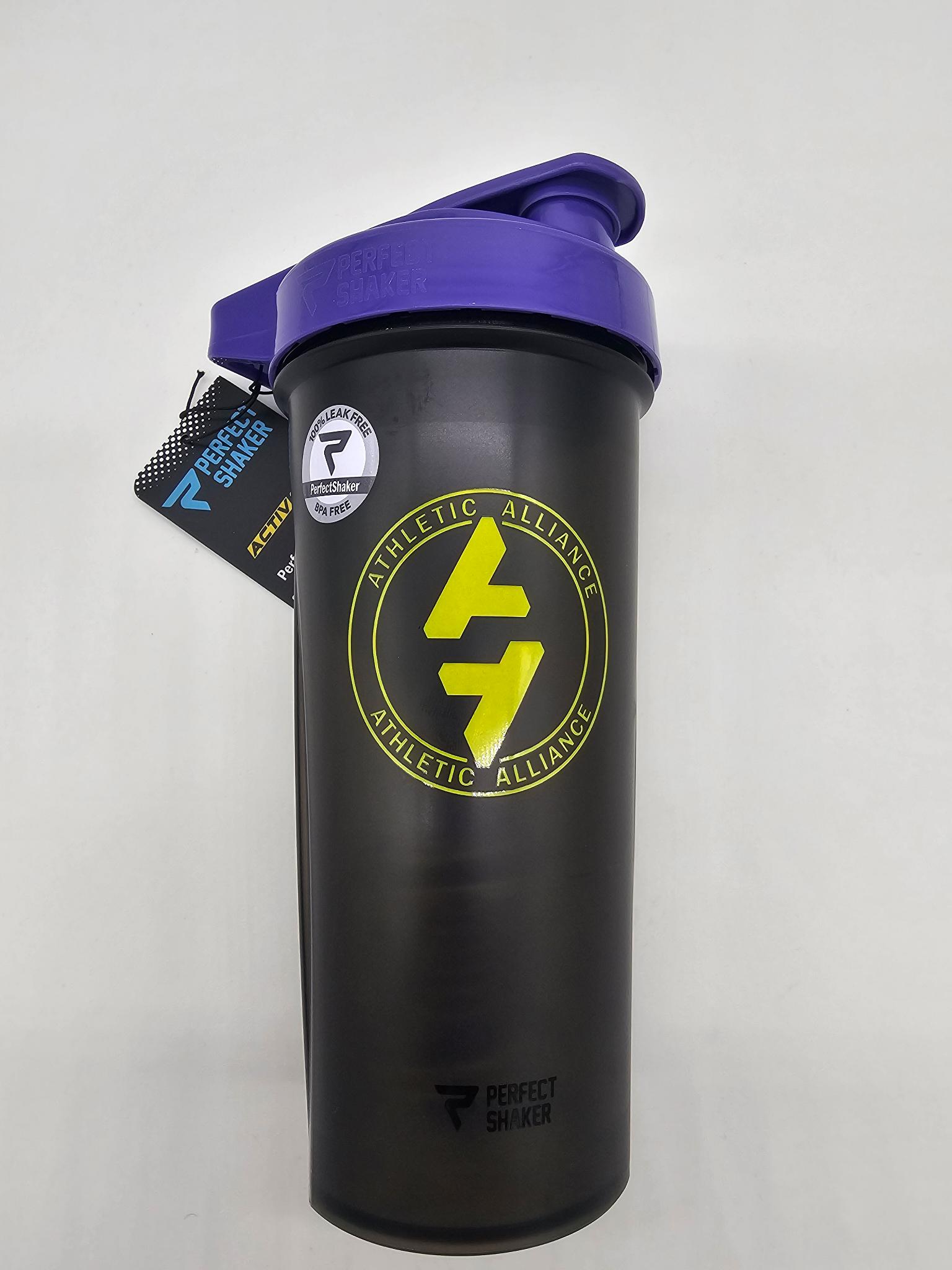 Athletic Alliance Sport Shaker 828ml Black with Purple Lid