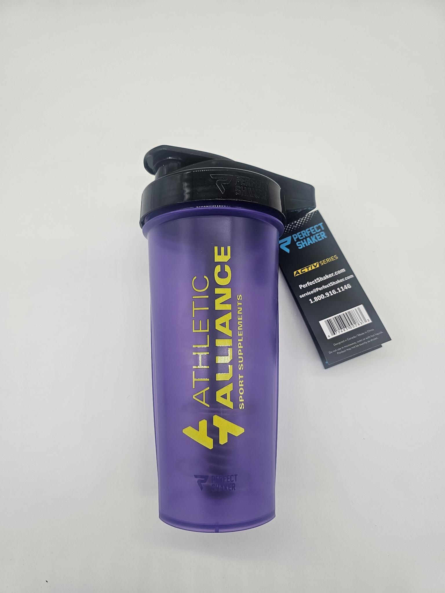 Athletic Alliance Sport Shaker 828ml Black with Purple Lid
