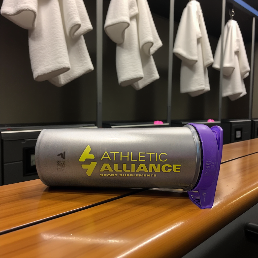 Athletic Alliance Sport Shaker 828ml Black with Purple Lid