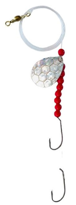 Double Hook Colorado Spinner – Silver Scale Blade Lure