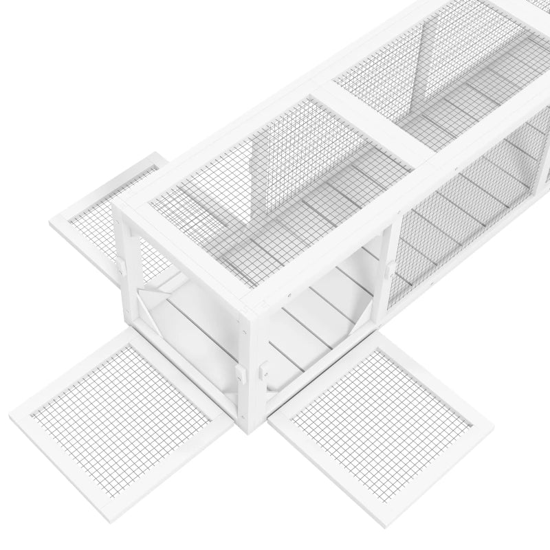 79" Long Cat Tunnel, Cat shelter L- Shape with Extendable Design, Cat Enclosure for Indoor/Outdoor Use, White
