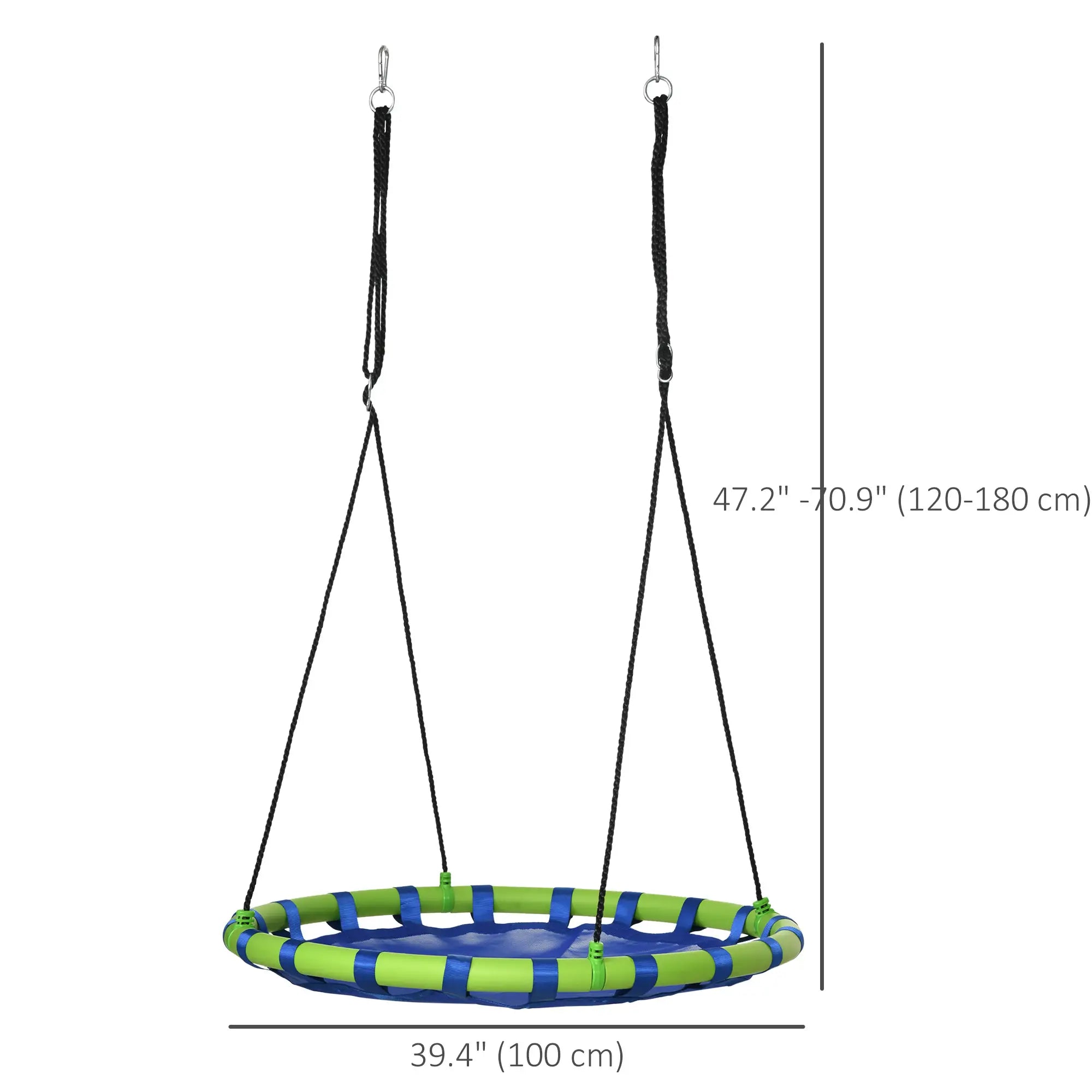 Outsunny 40" Saucer Tree Swing for Kids (330 lb Capacity, Blue)