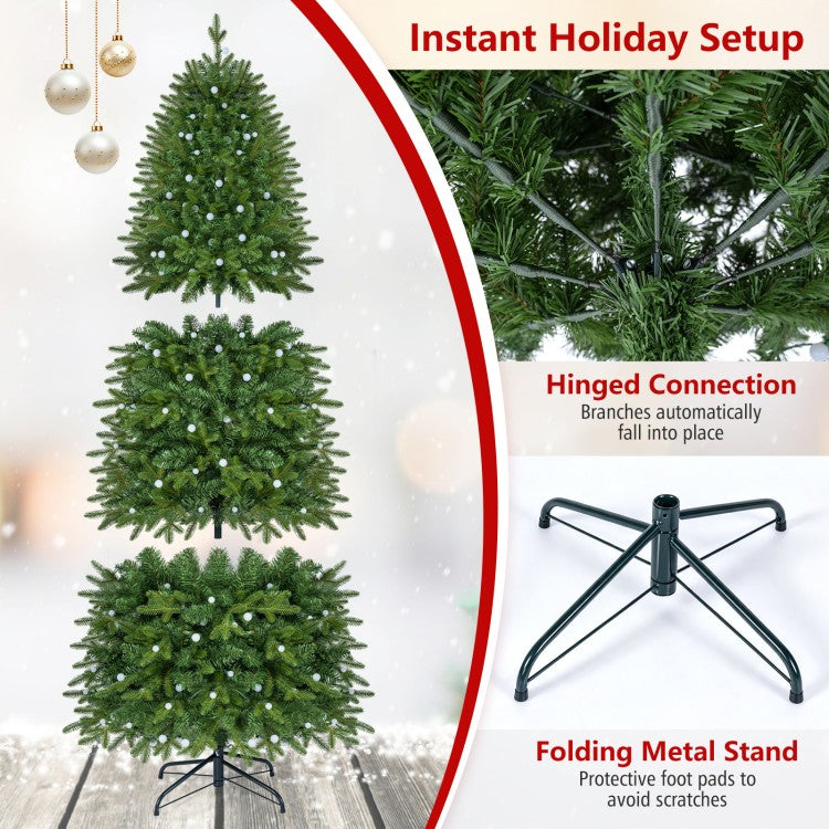 Smart Pencil Christmas Tree with 220 Pre-Lit RGB LED Lights – 7.4 ft Artificial Christmas Tree with App & Remote Control
