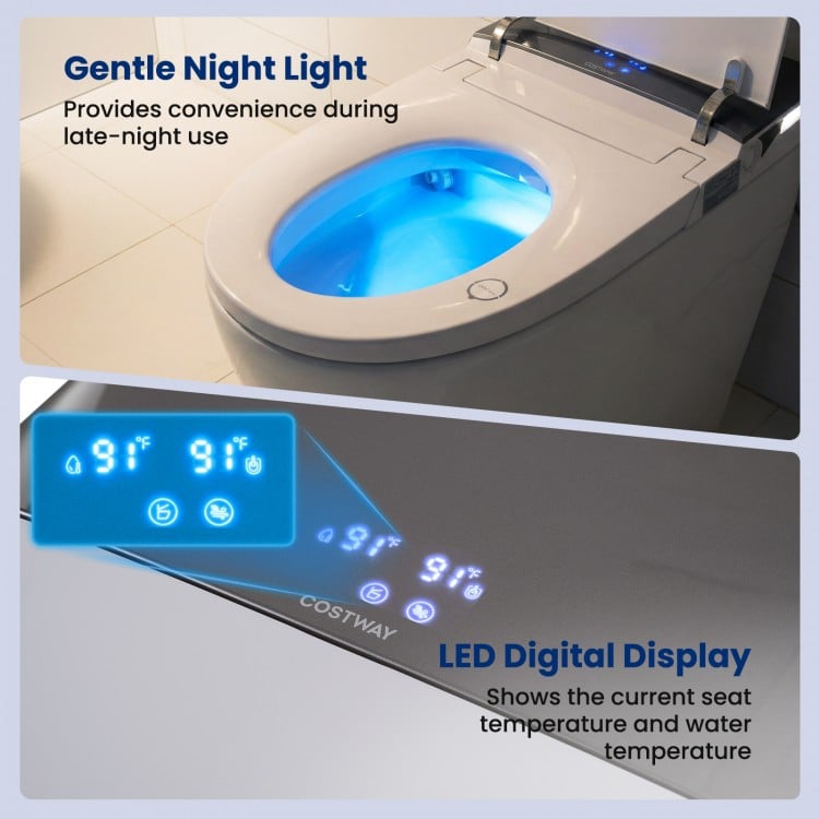 Smart Toilet with Built-in Bidet ADA Height with Auto Flush and Heated Seat and Remote