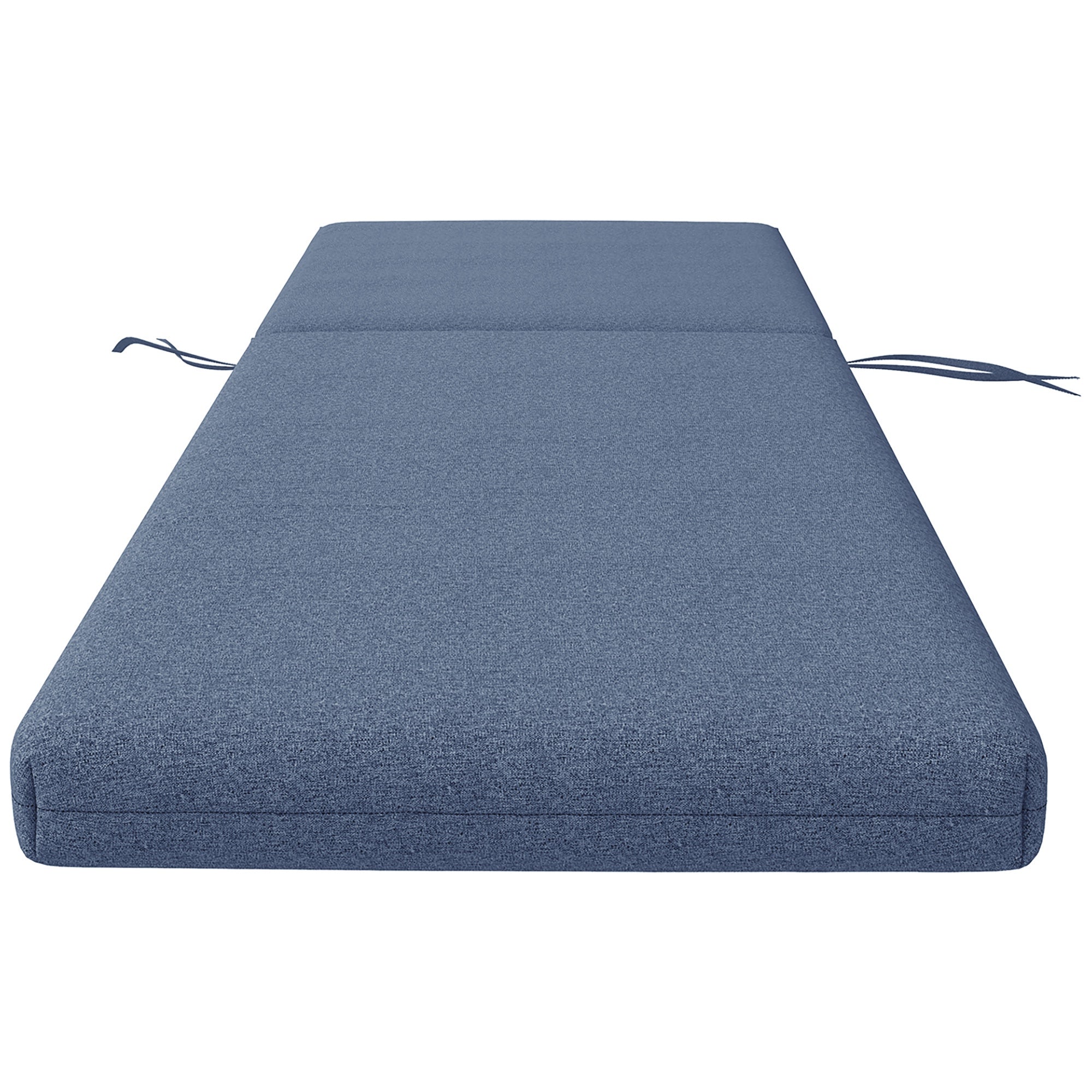 Outsunny Patio Chair Cushion Set 2-Piece with Back and Seat Thick Filling Outdoor Ties Blue