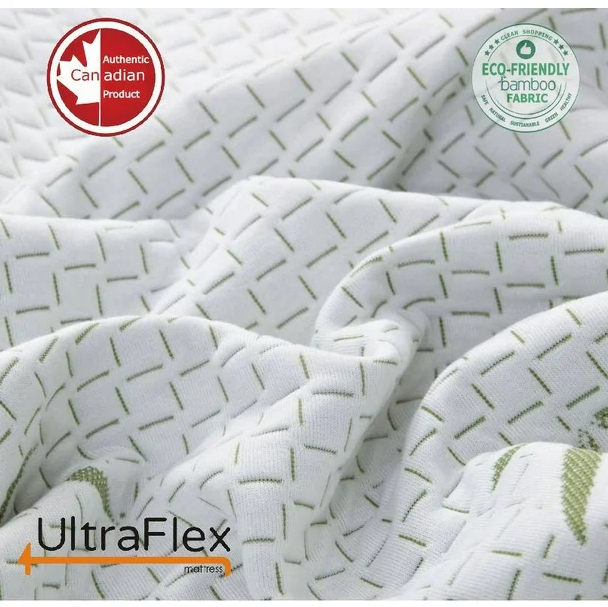 UltraFlex® SolidSleep- Mattress and BoxSpring Set Canadian-Made FIRM Gel Infused Reversible Comfort With Pressure Relief, Cooling Technology, Bamboo Cover, CertiPUR-US® Certified Foam (Made in Canada)