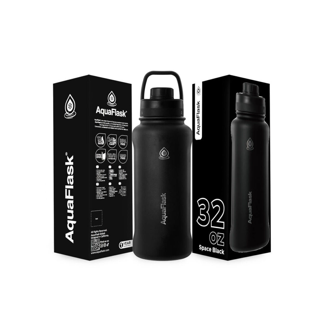 AquaFlask 935mL (32oz) Vacuum Insulated Bottle – Stainless Steel, Leak-Proof