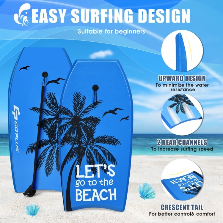 Super Lightweight Bodyboard Surfing with Leash EPS Core Boarding-S