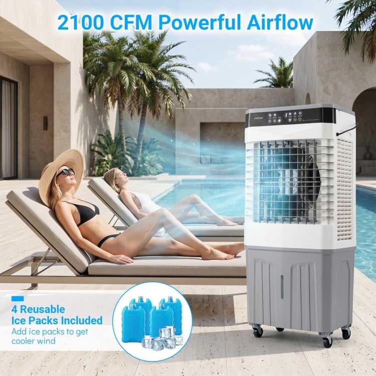 Swamp Cooler 2100 CFM 3-in-1 Evaporative Air Cooler with 7.2 Gal Water Tank