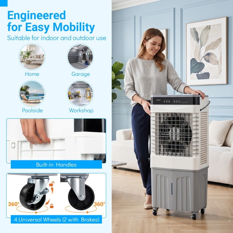 Swamp Cooler 2100 CFM 3-in-1 Evaporative Air Cooler with 7.2 Gal Water Tank
