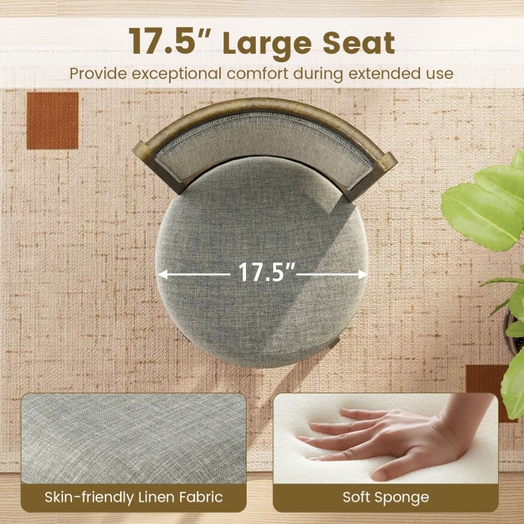Swivel Bar Stools Set of 2 with Soft-padded Back and Seat-L
