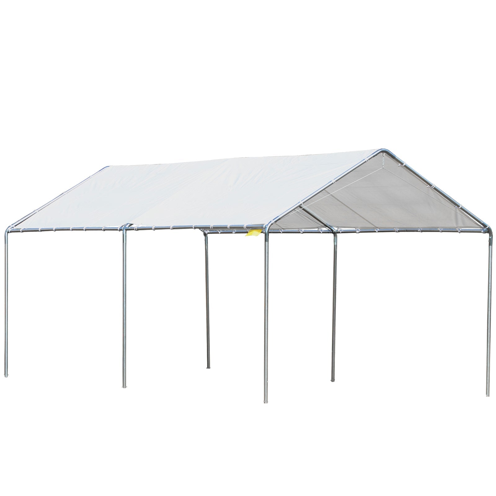Outsunny Carport 10'x20' Heavy Duty Galvanized Steel Canopy Anchor Kit White