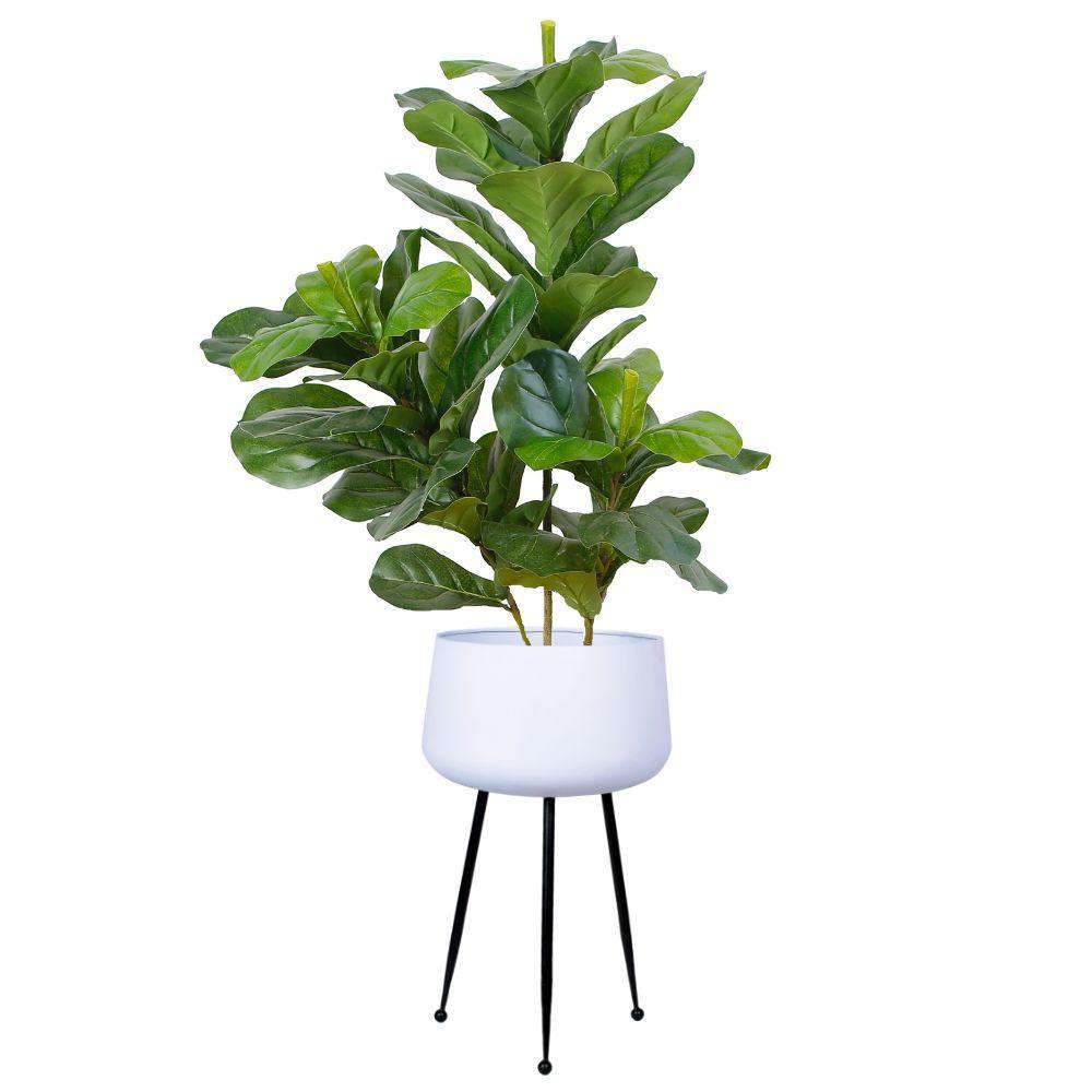 Tara - White Planter With Black Legs