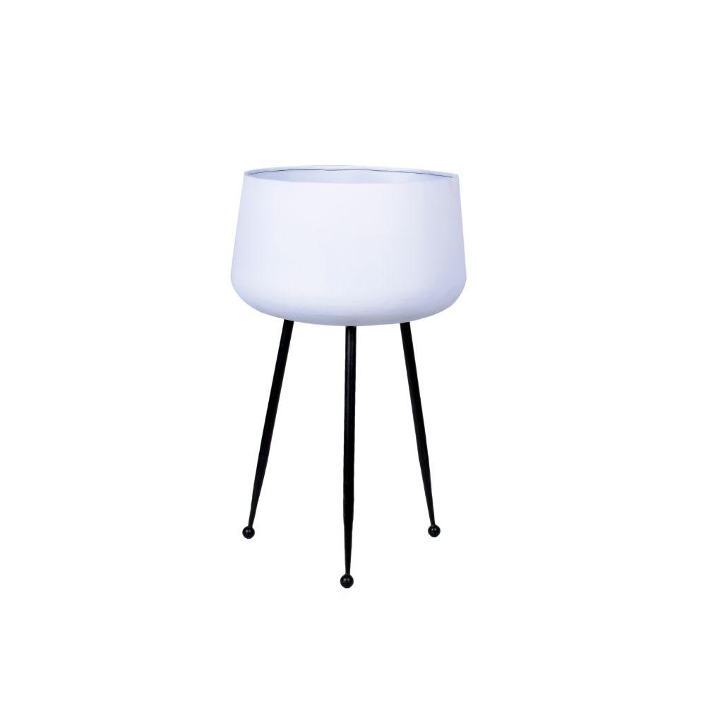 Tara - White Planter With Black Legs