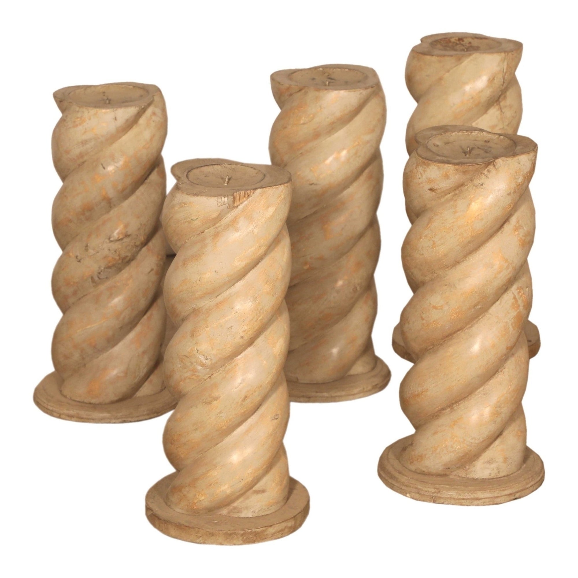 Wooden Twisted Candle Stand, Teak, 50+Yrs Old **Assorted**