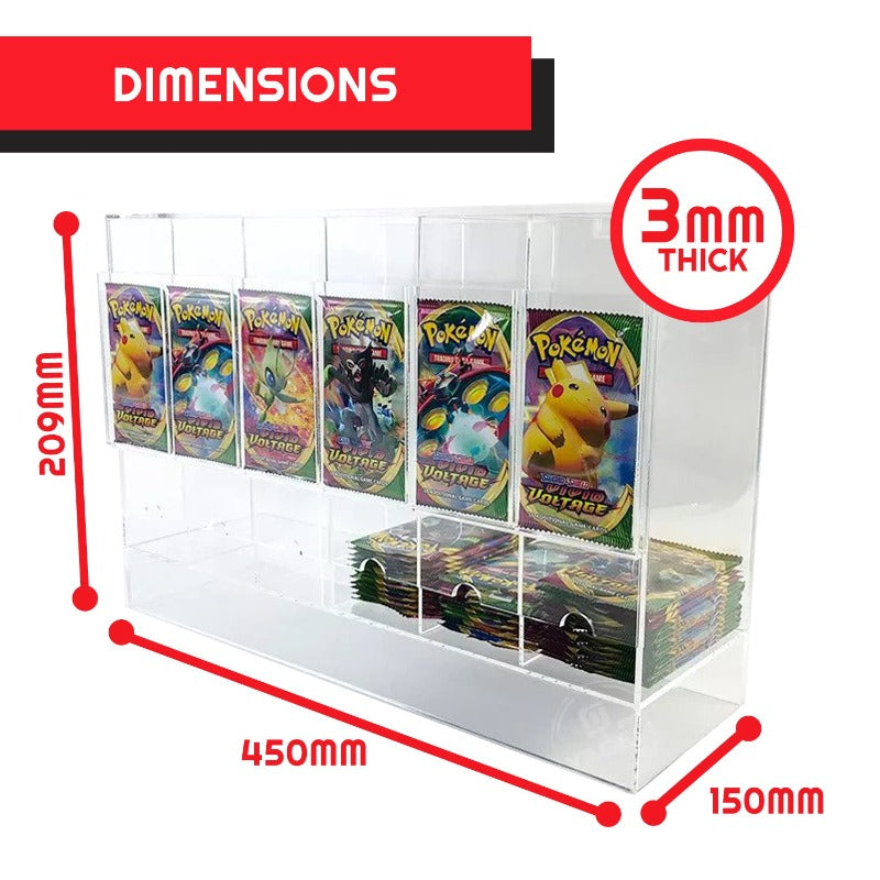 Pokémon Booster Pack 6-Slot Acrylic Display Dispenser - 4 Packs
